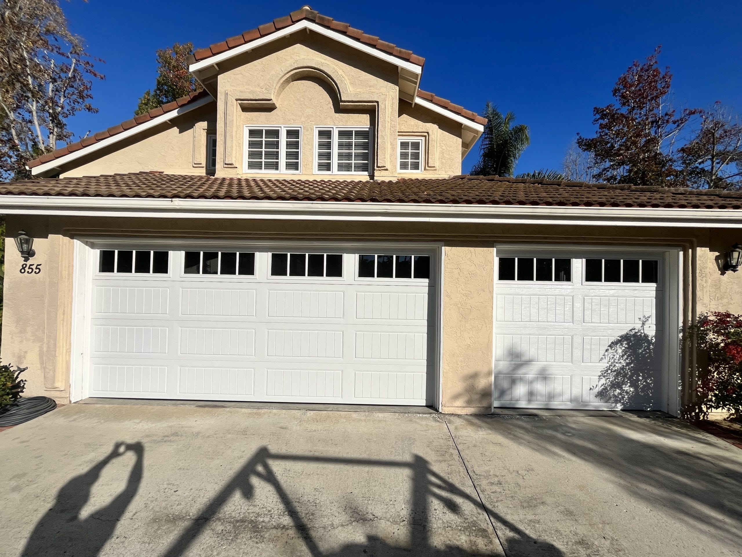 clopay white long panel garage
