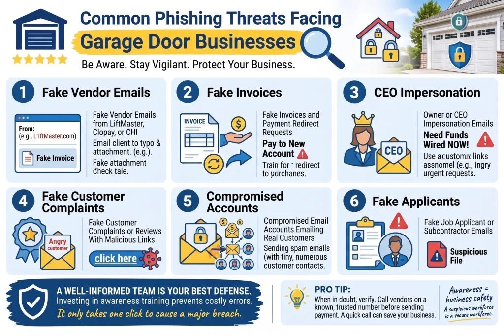 Common Phishing Threats Facing Garage Door Businesses